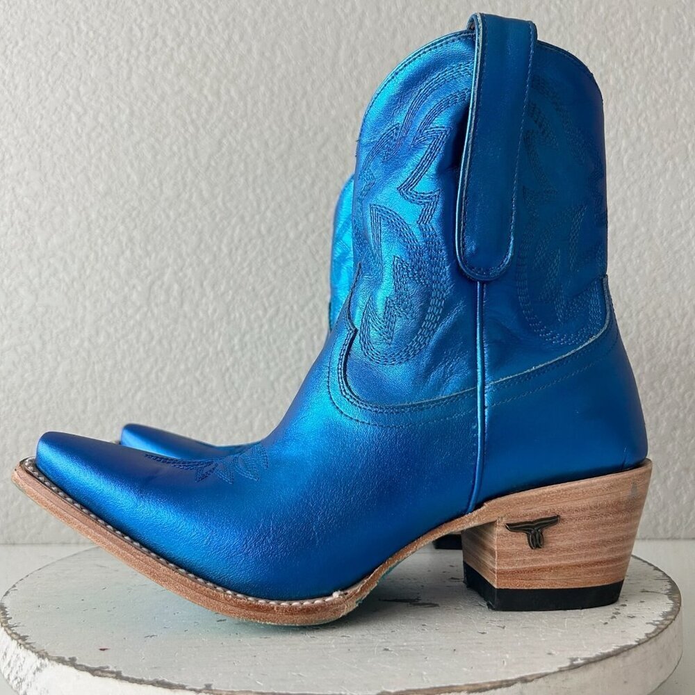 Lane SMOKESHOW Womens Cowboy Bootie 8.5 Blue Western Cowgirl Short Ankle Boots - Picture 4 of 11